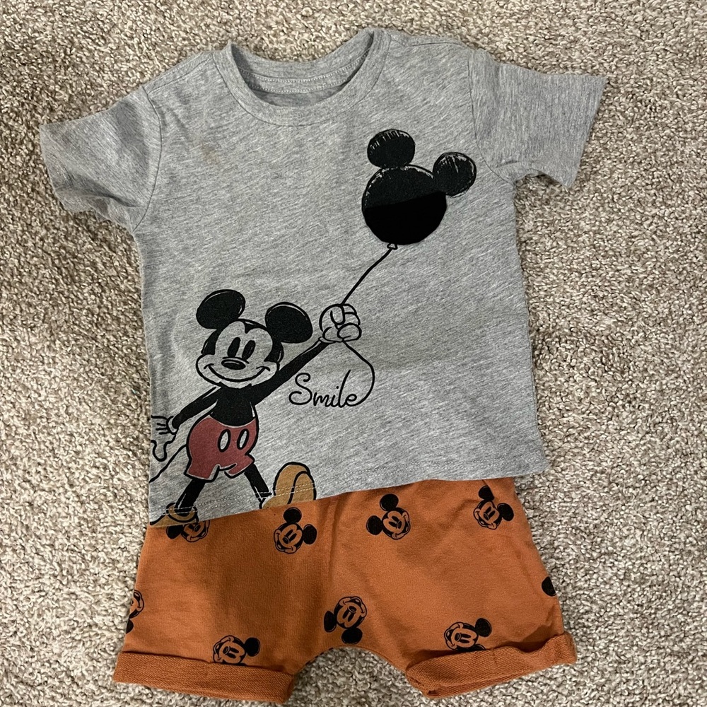 Target Disney Mickey Mouse t-shirt and Shorts 18 months